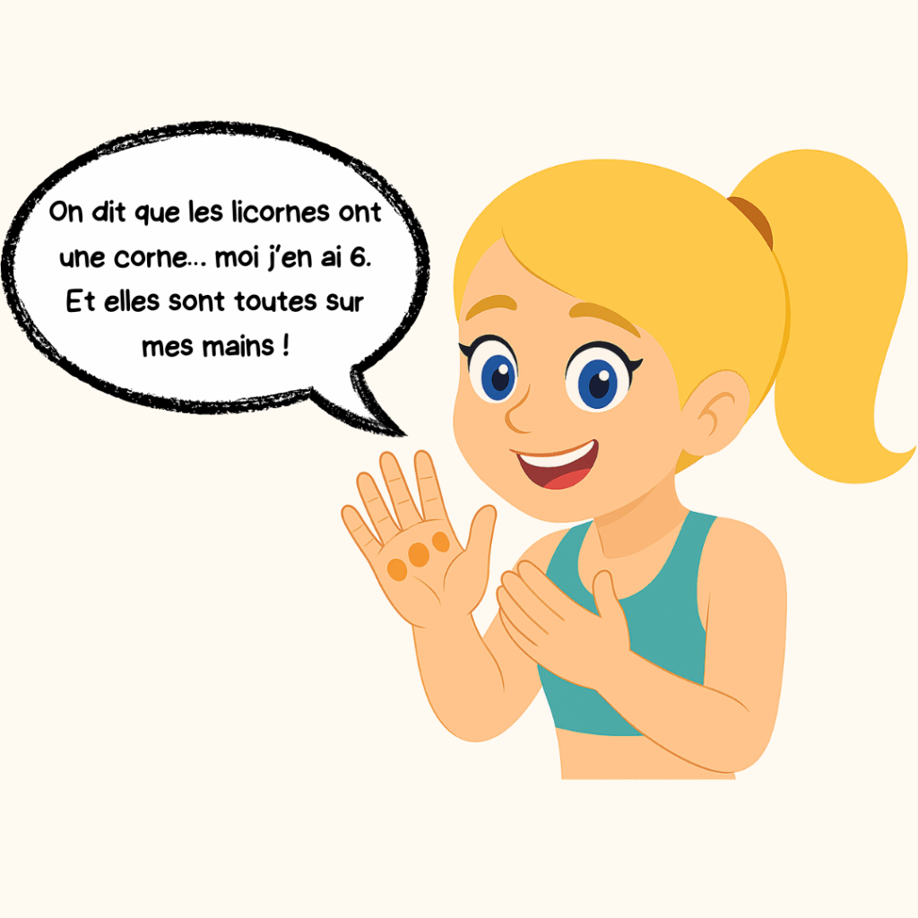 blague licorne corne sur les mains (cerceau aérien)